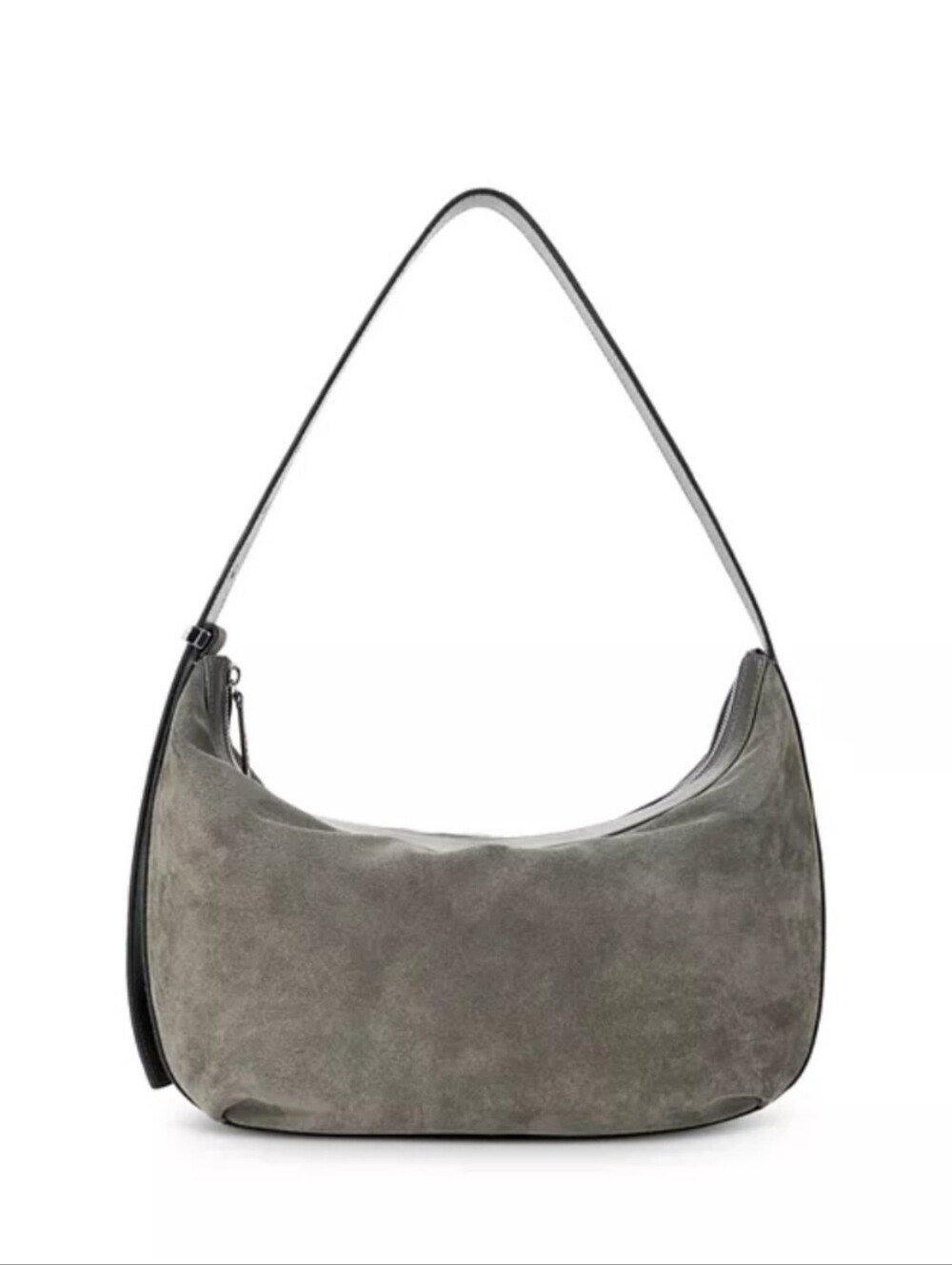 Staud Large Demy Suede Shoulder Bag in Storm